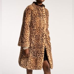 Frances Valentine Dame Coat Leopard Faux Fur